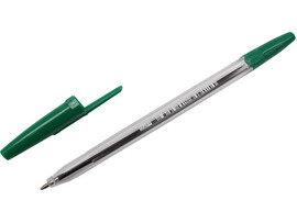 Ручка шар. (цена 30шт) "Классика" (РШ-3327) d=0,7, прозр. корпус, зеленая, кратно 30