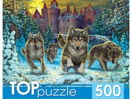 TOPpuzzle. Пазлы 500 эл. ХТП500-4219 Волки и снежный замок