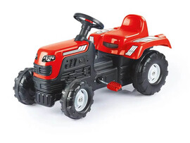 Каталка-Трактор с педалями DOLU 85 см, клаксон, красный. Арт. 8145