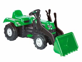 Каталка-Трактор с педалями DOLU 110 см с ковшом, клаксон, зелен. Арт. 8147
