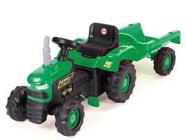 Каталка-Трактор с педалями DOLU 143 см с прицепом, клаксон, зелен. Арт. 8053