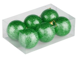 Набор шаров зеленых, полистирол 6 см, 6 шт. XD-156