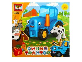 Конструктор Синий Трактор с коровой, 5 дет., большие дет. 10022-GK