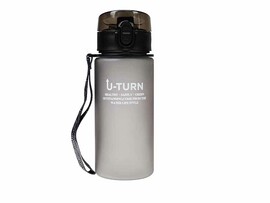 Бутылка для воды пласт. "U-Turn" 400 мл, крышка-защелка, черная УД-9384