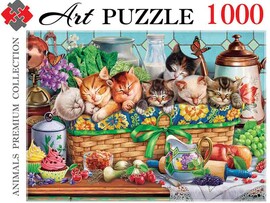 Artpuzzle. Пазлы 1000 эл. Котята в корзинке. Арт. Ф1000-0460