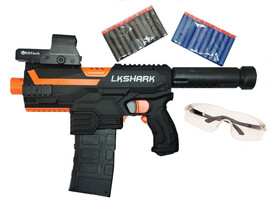 Оружие "Бластер LkShark" 33 см, стрел. мягк. пулями, прицел, аккум., в кор. SBL-04A