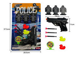 Набор "Полиция. Тир": пистолет 16 см, стрел. присосками, мишени, планш. Арт. 502-24