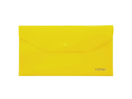 Папка-конверт на кнопке С6 Hatber 180 мкм желтая 224х119 мм (кратно 5)