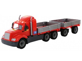 "Майк", автомобиль бортовой 86 см с прицепом (в сеточке)