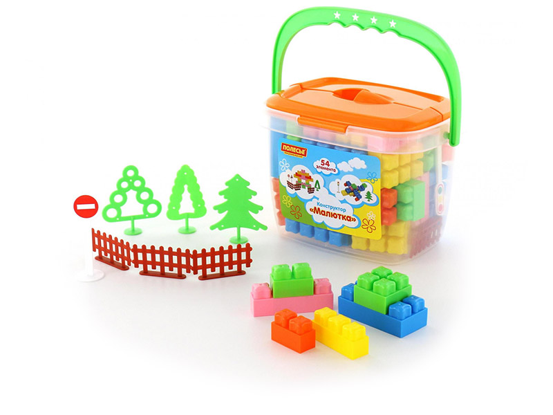 Конструктор "Малютка" (54 элем. в ведёрке)