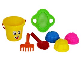 Набор №26: ведро малое, ситечко-цветок, совок №2, грабельки №2, 3 формочки доставка оптом в Донецк