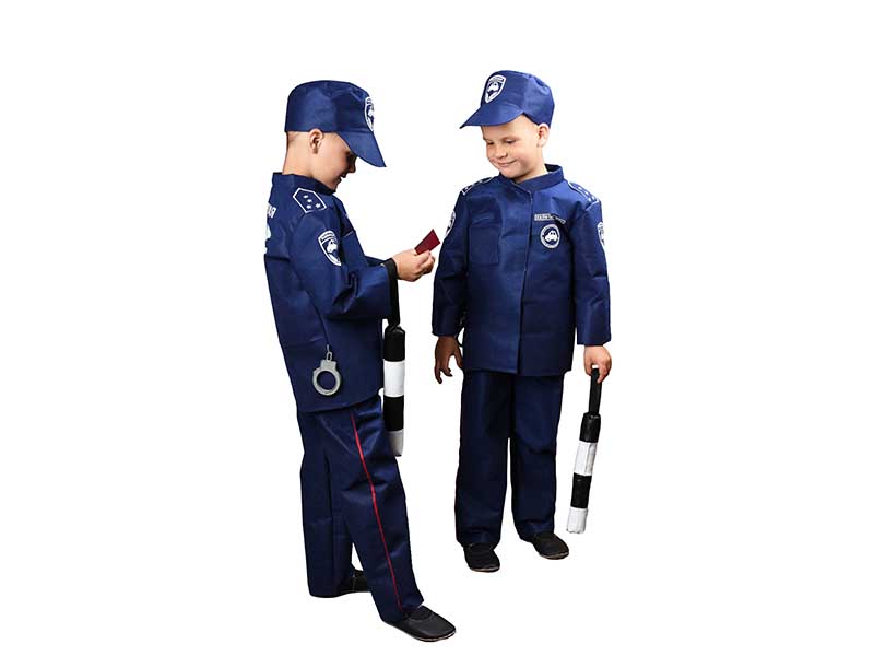 Набор ДПС 2: штаны, куртка, кепка, жезл, наручники, удостоверение. Арт. 95857