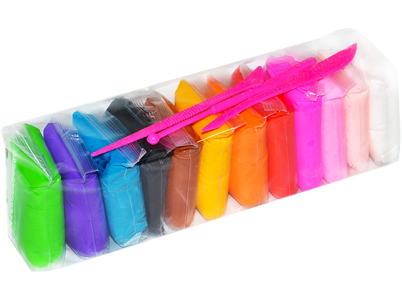 Супер легкий пластилин 12 цв. 20 см в упак.