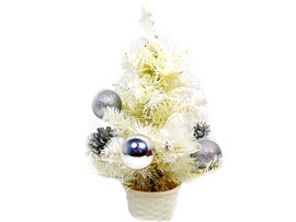 ЕЛЬ УКРАШЕННАЯ 30СМ БЕЛАЯ ПОДСТАВКА-КОРЗИНА доставка оптом в Донецк