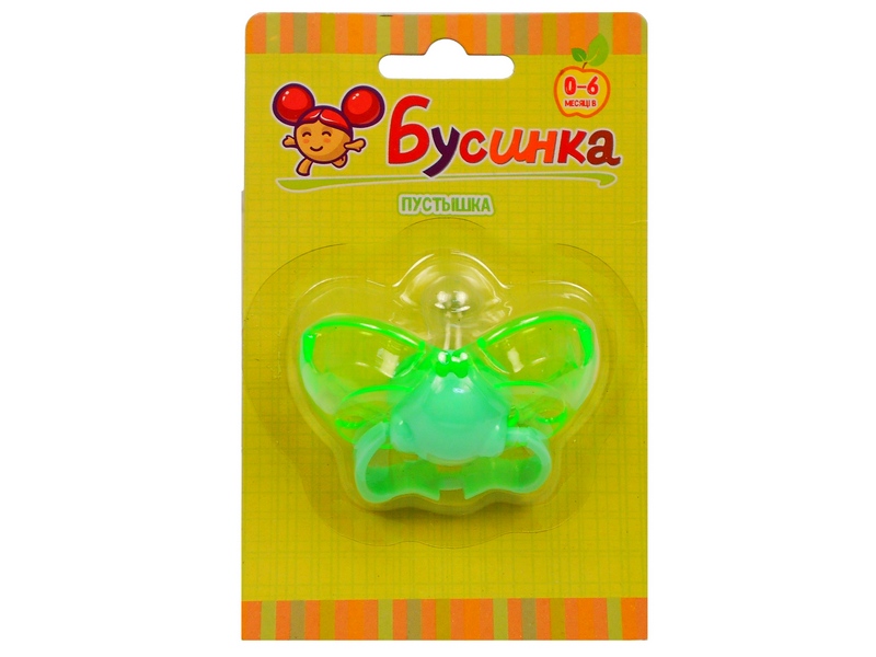 Донецк игрушка оптом Пустышка-ракушка, силиконовый сосок 0-6 мес 404БУС0-6