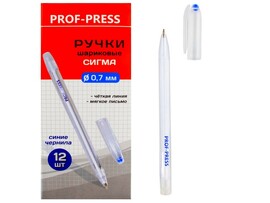 Ручка шар. "Сигма" 0.7 мм, синяя, прозр. корп. РШ-9766 (кратно 12)