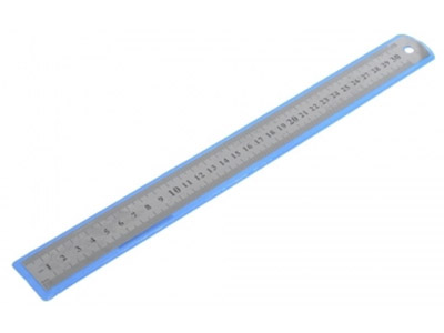 Линейка стальная 30 мм, толщ. 0.3 мм, ПВХ чехол. Л-1605