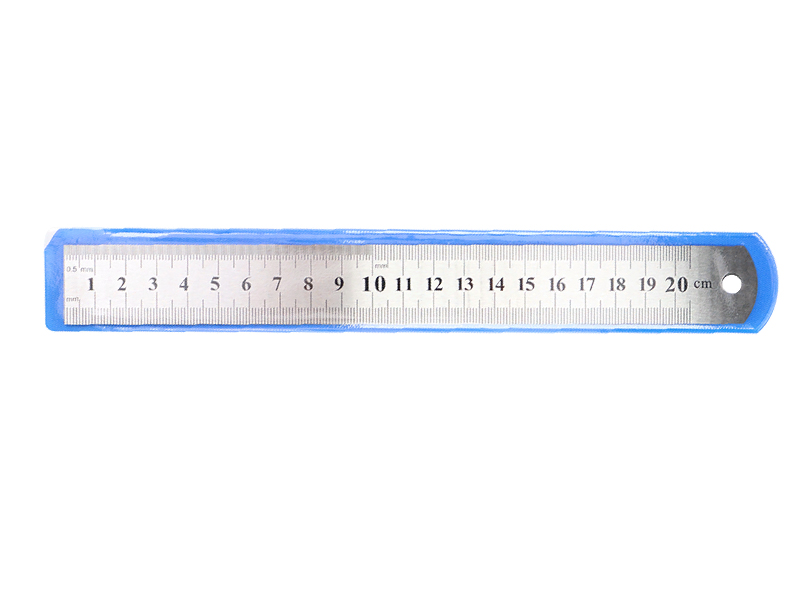 Линейка стальная 20 см, 0,5 мм, ПВХ чехол. Л-0739