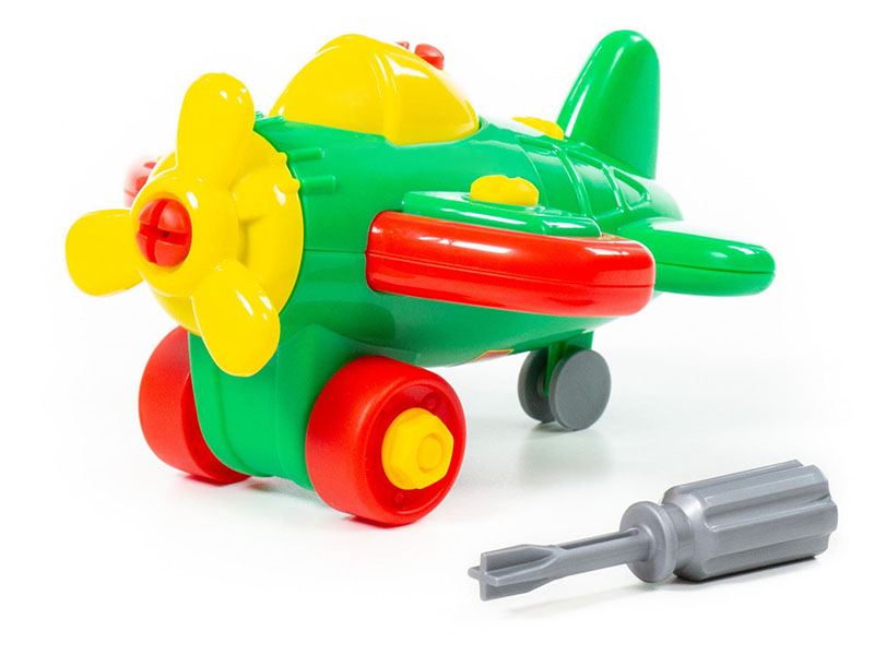 Конструктор-транспорт "Самолёт" 15 см (19 эл.) (в пакете)