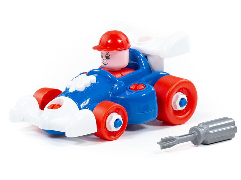 Конструктор-транспорт "Автомобиль гоночный" 22 эл. в пакете