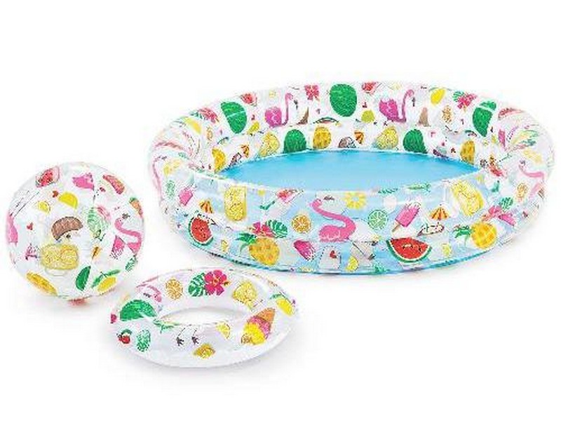Донецк игрушка оптом Бассейн "ФРУКТЫ " с мячом и кругом 122*25см, 114л 59460NP