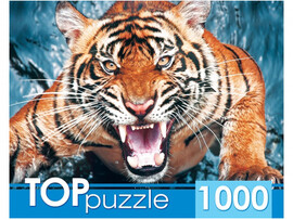 TOPpuzzle. Пазлы 1000 эл. Грозный тигр. ГИТП1000-2145