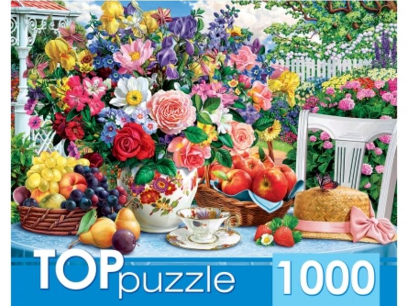 TOPpuzzle. Пазлы 1000 эл. Летний натюрморт и шляпа. ХТП1000-2174