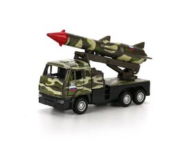 Технопарк. Машина "KAMAZ" с ракетой металл. инерц. 12 см (открыв. двери, подвиж. детали) доставка оптом в Донецк