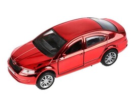 Технопарк. Машина «SKODA OCTAVIA» металл. инерц. 12 см (открыв. двери, багажник) хром красный доставка оптом в Донецк