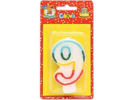 Свеча для торта с блестками Цифра "9"  С-1213 доставка оптом в Донецк