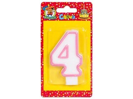 Свеча для торта с розовой окантовкой Цифра "4" С-1188 доставка оптом в Донецк