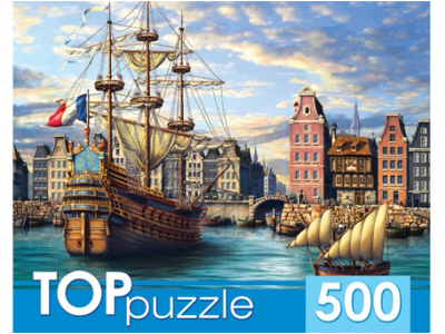 TOPpuzzle. Пазлы 500 эл. Корабли в старом порту. ХТП500-4236