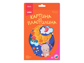 Картина из пластилина "Зайка на луне"