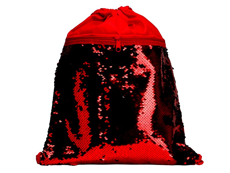 Донецк игрушка оптом Мешок для обуви 1 отделение с карманом КРАСНЫЕ ПАЙЕТКИ 330*400мм