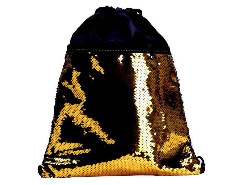 Донецк игрушка оптом Мешок для обуви 1 отделение, с карманом ЗОЛОТЫЕ ПАЙЕТКИ (330х400мм)