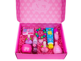 УЦЕНКА Подарочный набор BEUTY BOX №7 (Браслет,Лаки для ногтей №9 №26,Тени для век "Cindy",Блеск для губ",Жидк. для снятия лака,Крем для рук, Крем для лица, Пудра с блестками)