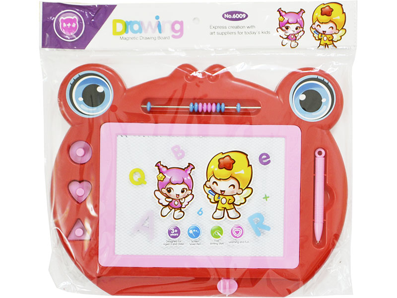 Доска магнитная черно-белая со счетами и штампами "Лягушка"31*24 см, пакет (Арт. 6009)