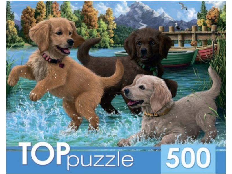 TOPpuzzle. Пазлы 500 эл. Игривые щенки. ХТП500-6810