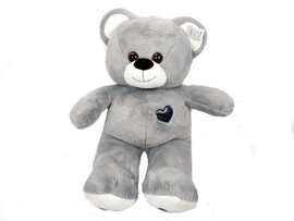 Мишка сердце серый 43см 202007/15/43 доставка оптом в Донецк