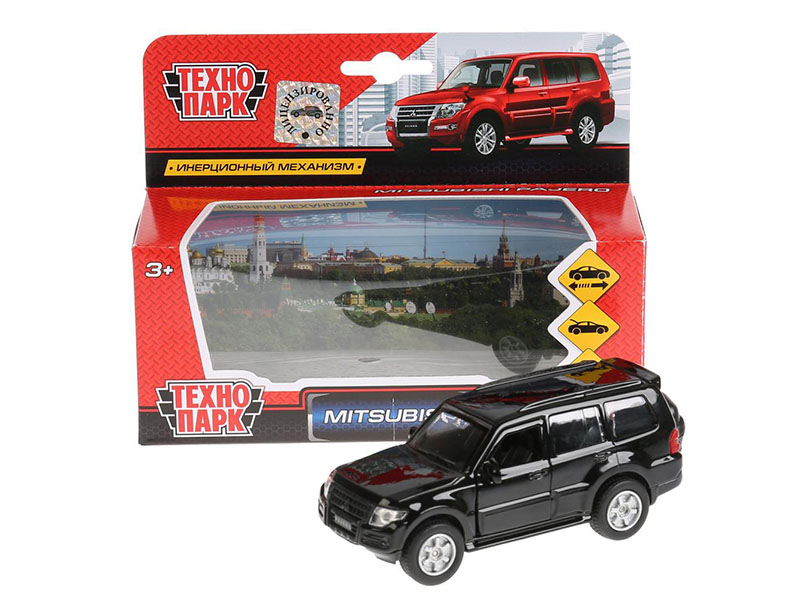 Машина металл. Mitsubishi Pajero 12 см, дв., багаж., инерц. Технопарк