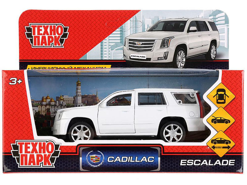 Машина металл "Cadillac Escalade" 12см, откр. двери, инерц., белый в кор. Технопарк  ESCALADE-WT