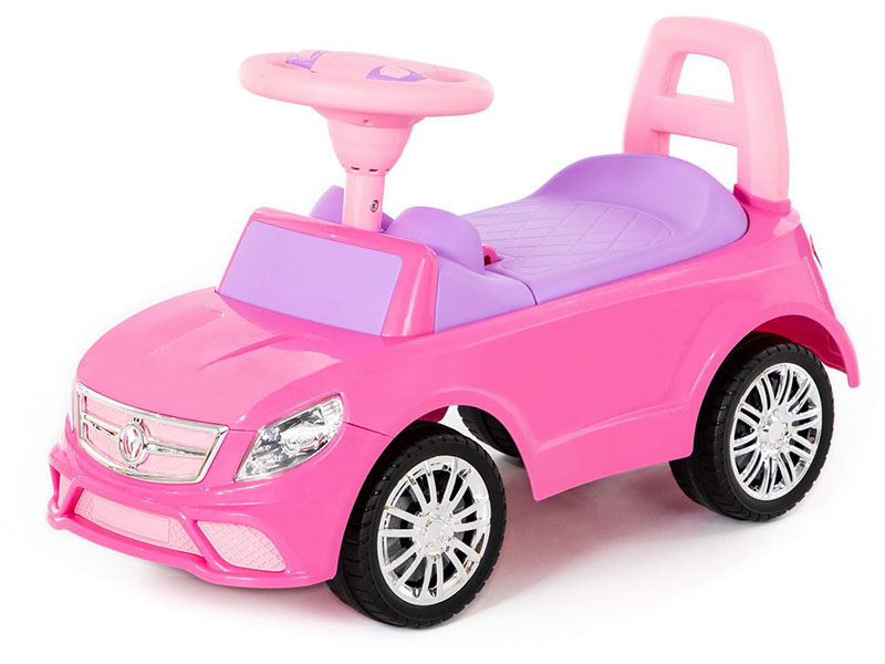 Каталка-автомобиль 67 см "SuperCar" №3 со звук. сигналом (розовая)