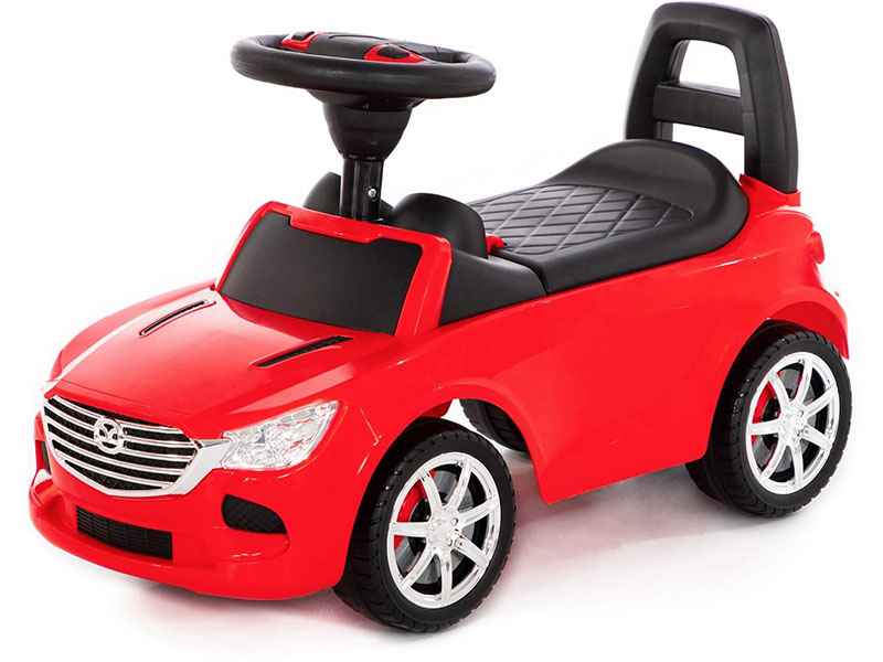 Каталка-автомобиль 67 см "SuperCar" №4 со звук. сигналом (красная)