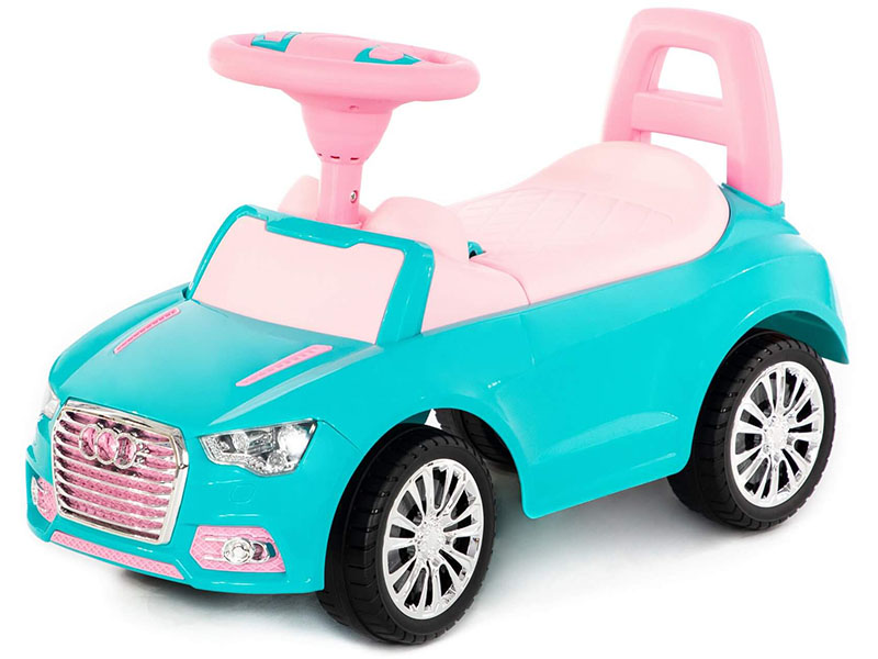 Каталка-автомобиль "SuperCar" №2 со звуковым сигналом (бирюзовая)