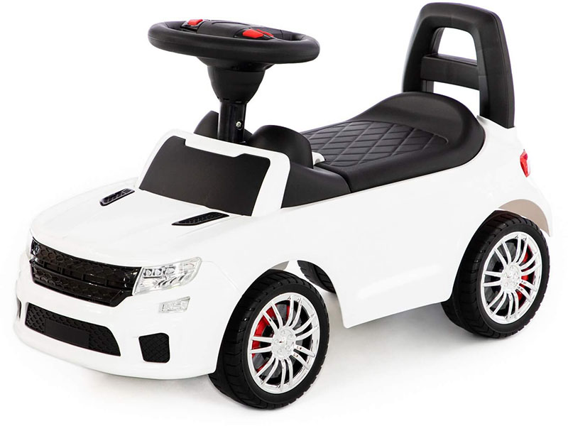 Каталка-автомобиль "SuperCar" №6 со звуковым сигналом (белая)