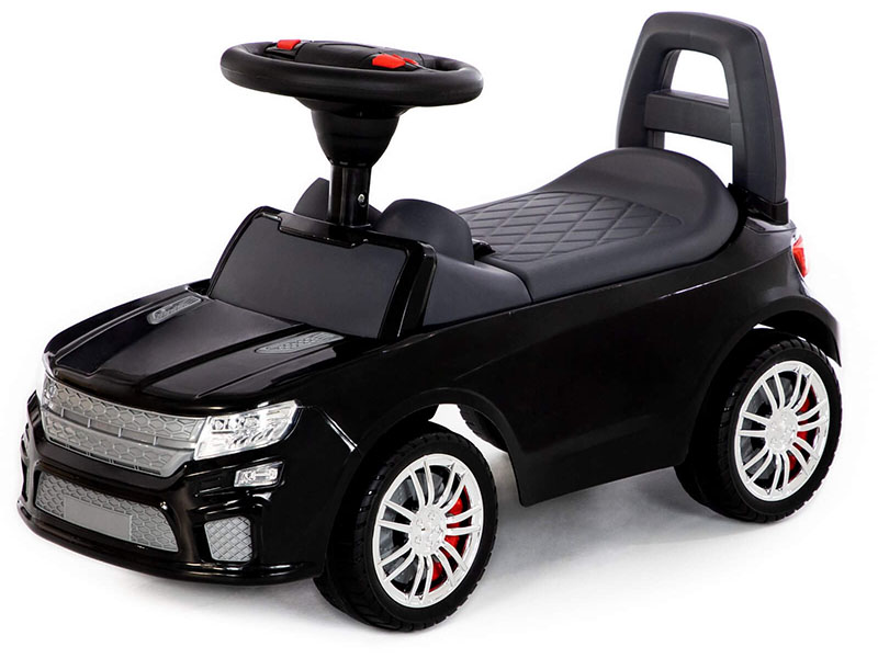Каталка-автомобиль 67 см "SuperCar" №6 со звук. сигналом (чёрная)