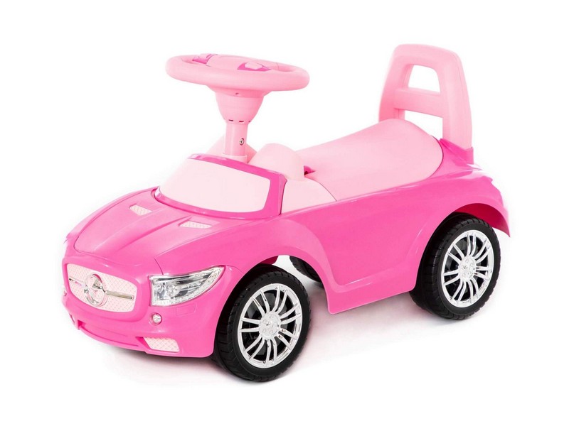 Донецк игрушка оптом Каталка-автомобиль "SuperCar" №1 со звуковым сигналом розовая
