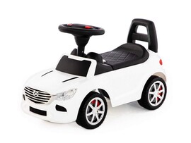Каталка-автомобиль "SuperCar" №4 со звуковым сигналом белая доставка оптом в Донецк