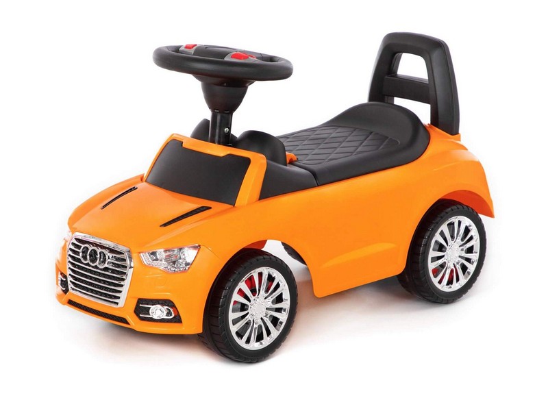 Донецк игрушка оптом Каталка-автомобиль "SuperCar" №2 со звуковым сигналом оранжевая