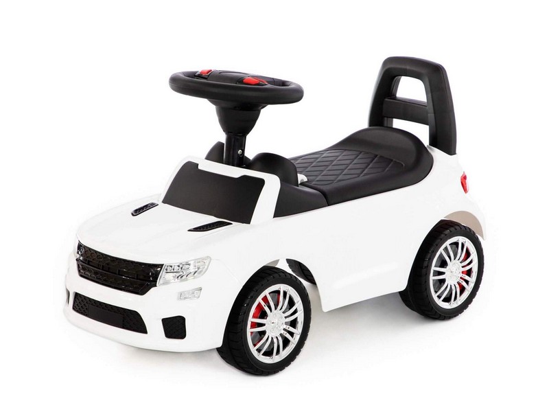 Донецк игрушка оптом Каталка-автомобиль "SuperCar" №6 со звуковым сигналом белая